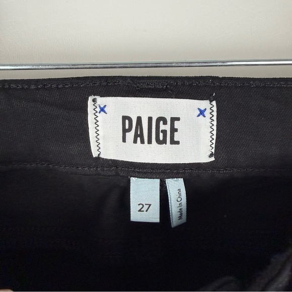 PAIGE Black Slim Straight Leg Denim Jeans - Size 27 - Picture 5 of 6
